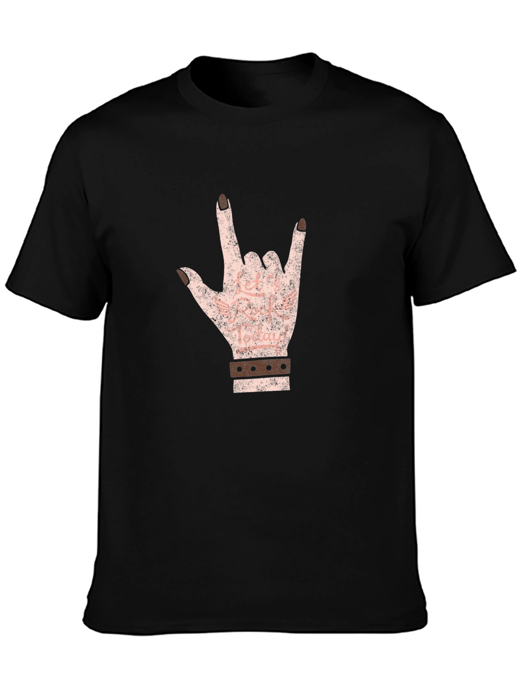Rock On Hand Graphic Tee - Black
