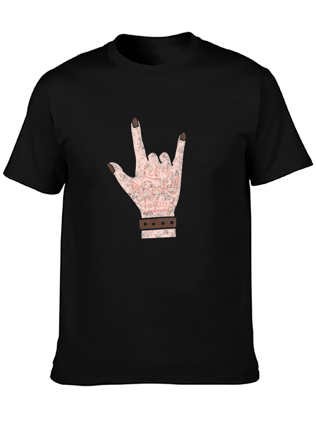 Rock On Hand Graphic Tee - Black