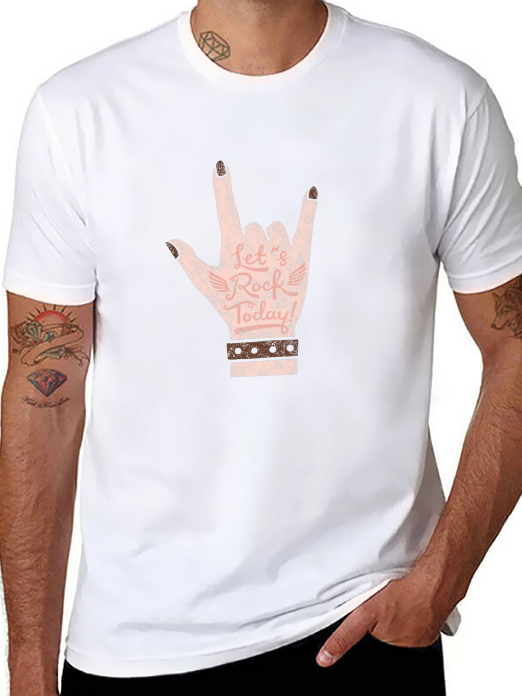 Rock On Hand Graphic Tee - Black