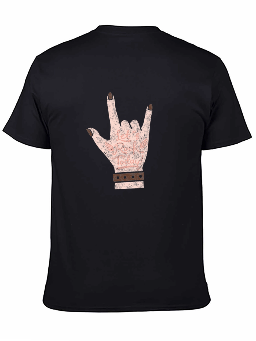 Rock On Hand Graphic Tee - Black