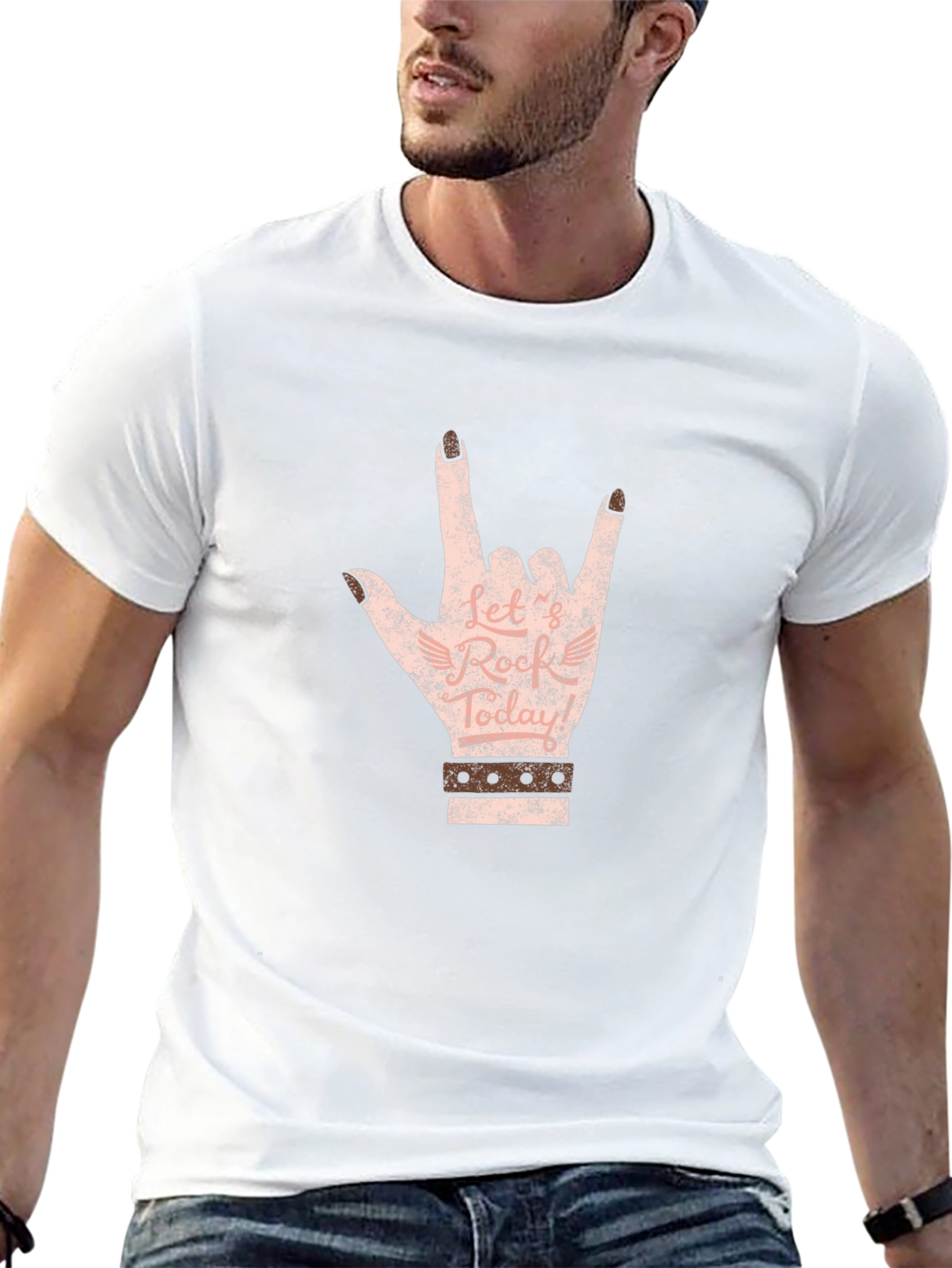Rock On Hand Graphic Tee - Black