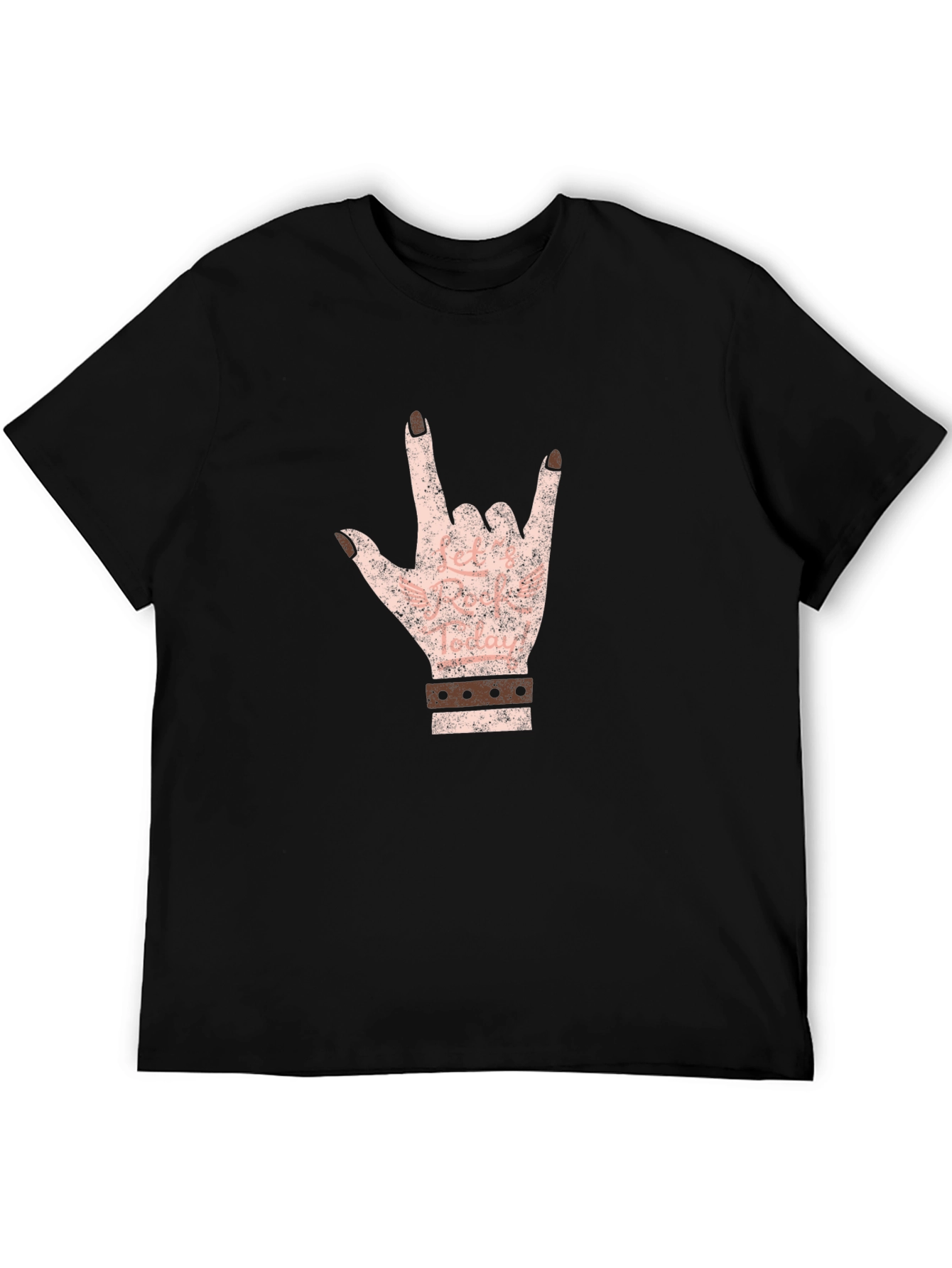 Rock On Hand Graphic Tee - Black