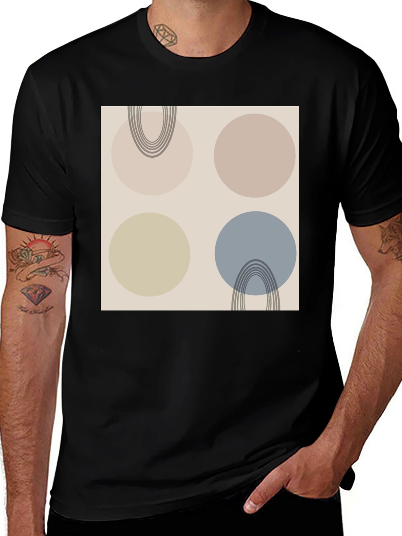 Abstract Circle Pattern Graphic Tee