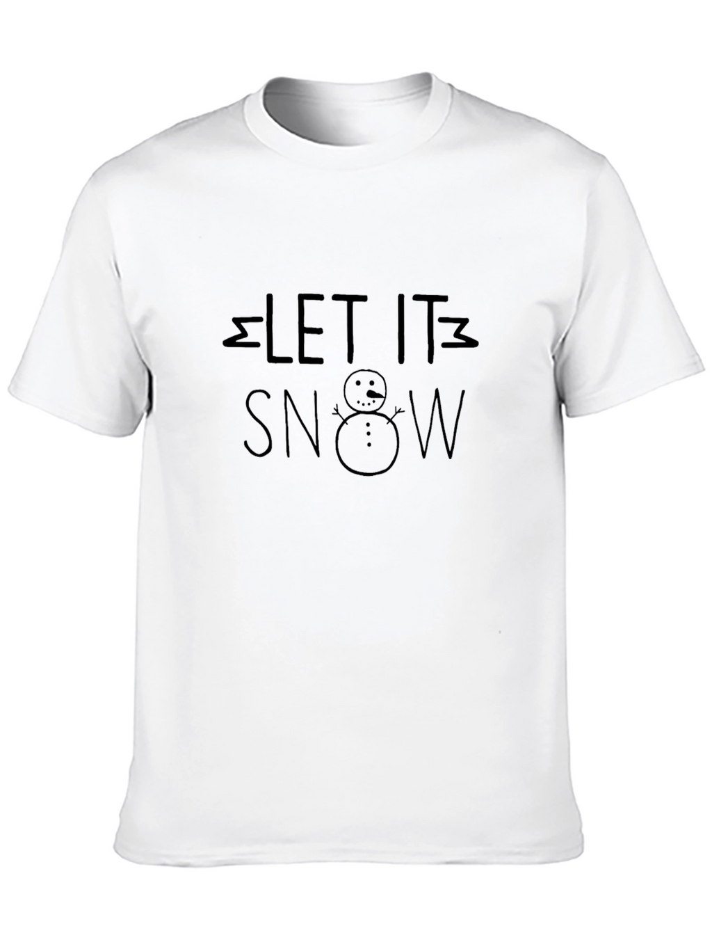 Let It Snow Black Cotton Graphic Tee