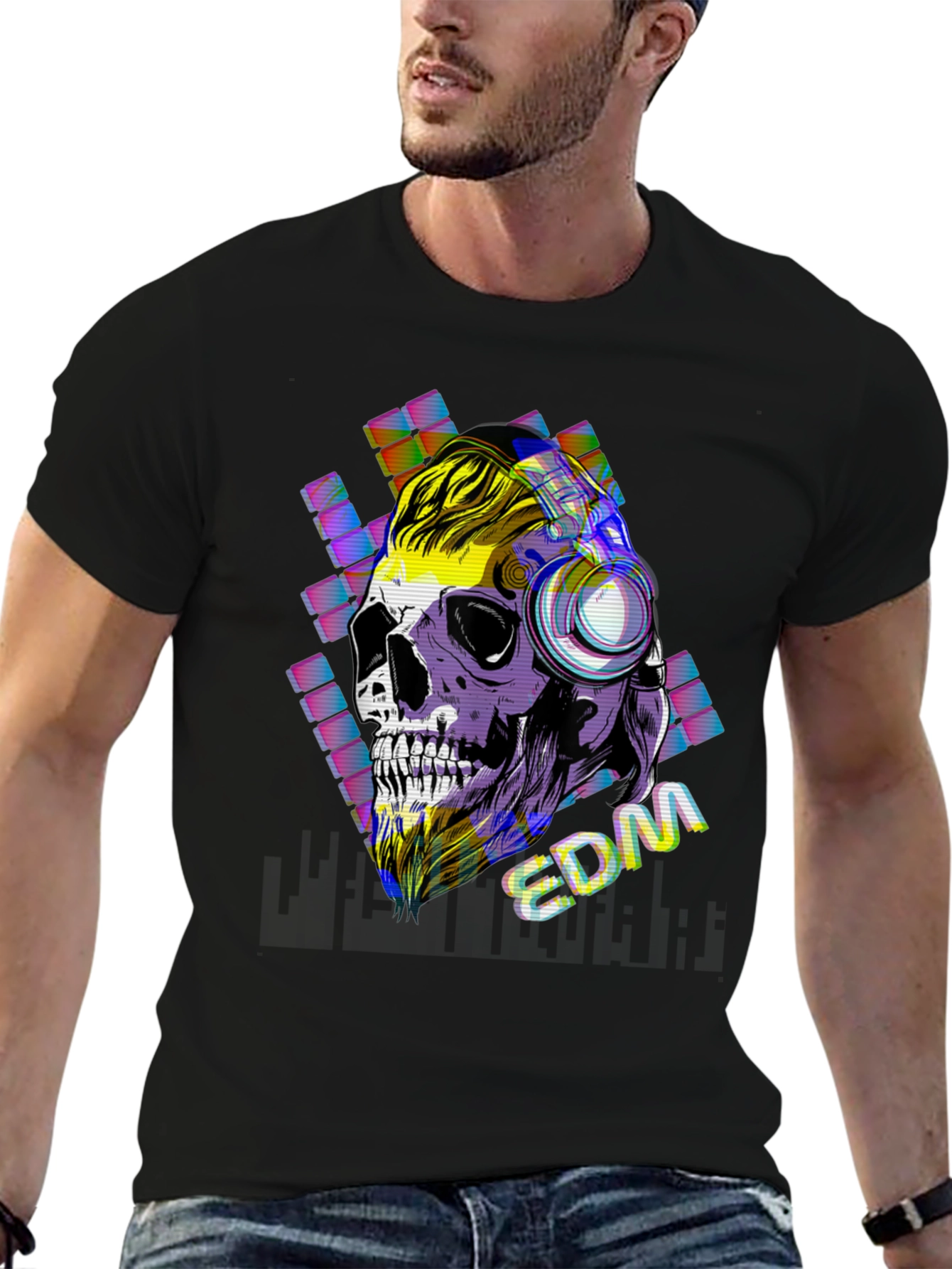 Skull EDM Graphic T-Shirt - Cool Music Lover Tee