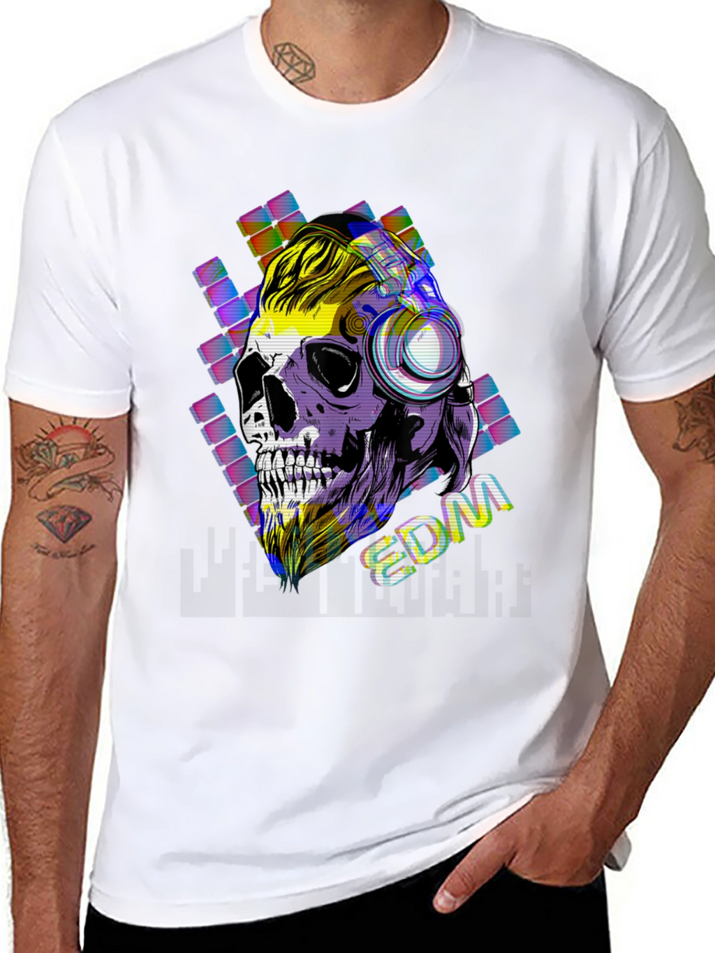 Skull EDM Graphic T-Shirt - Cool Music Lover Tee