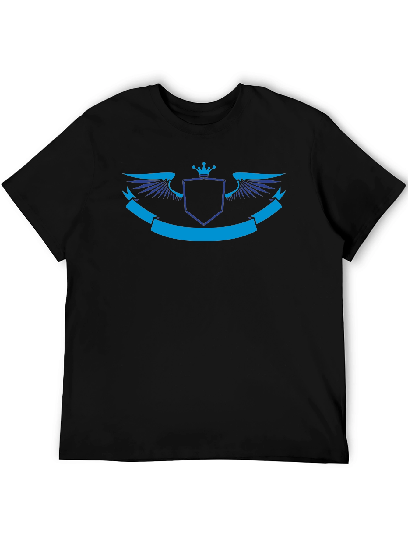 Black T-Shirt with Royal Emblem Design