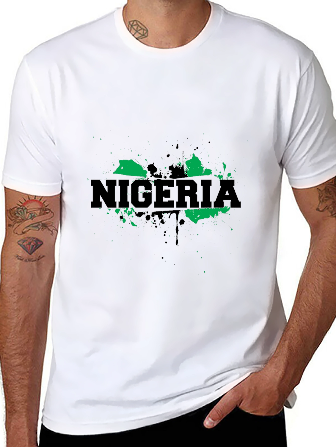 Nigeria Map T-Shirt - Green and Black Graphic Tee