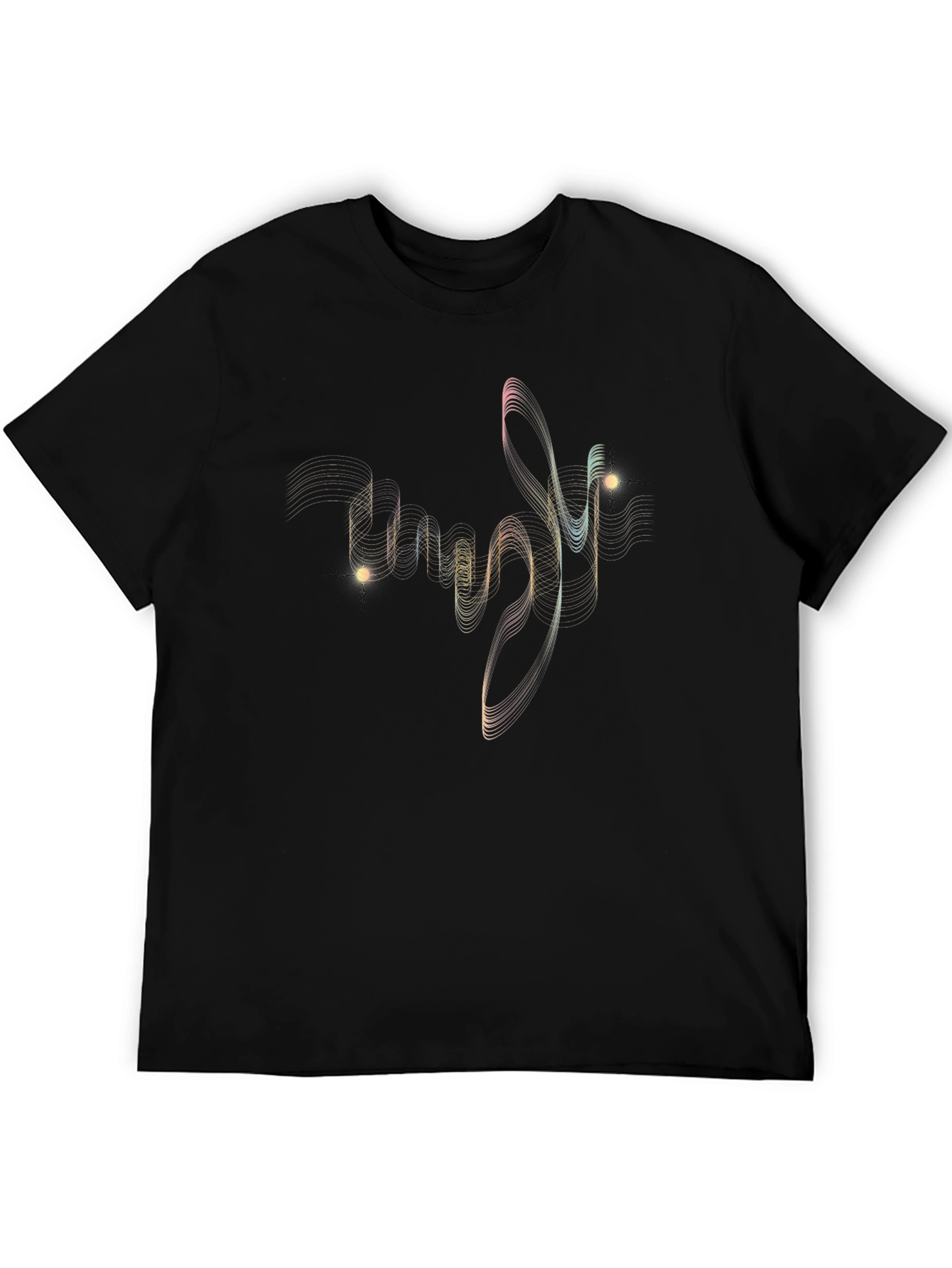 Abstract Swirl Graphic Black T-Shirt