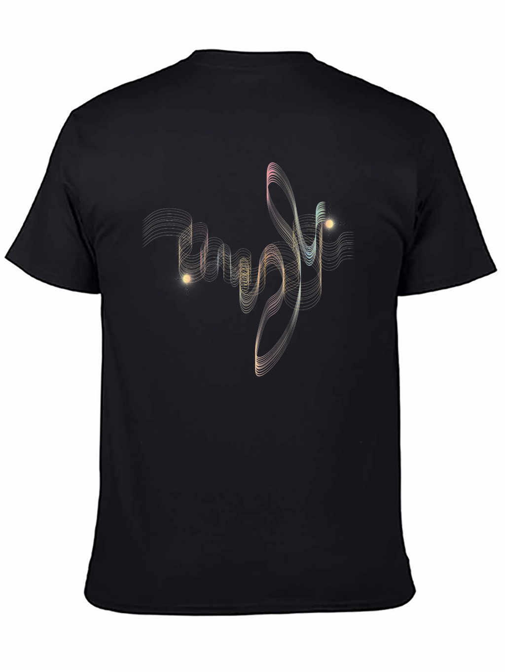 Abstract Swirl Graphic Black T-Shirt