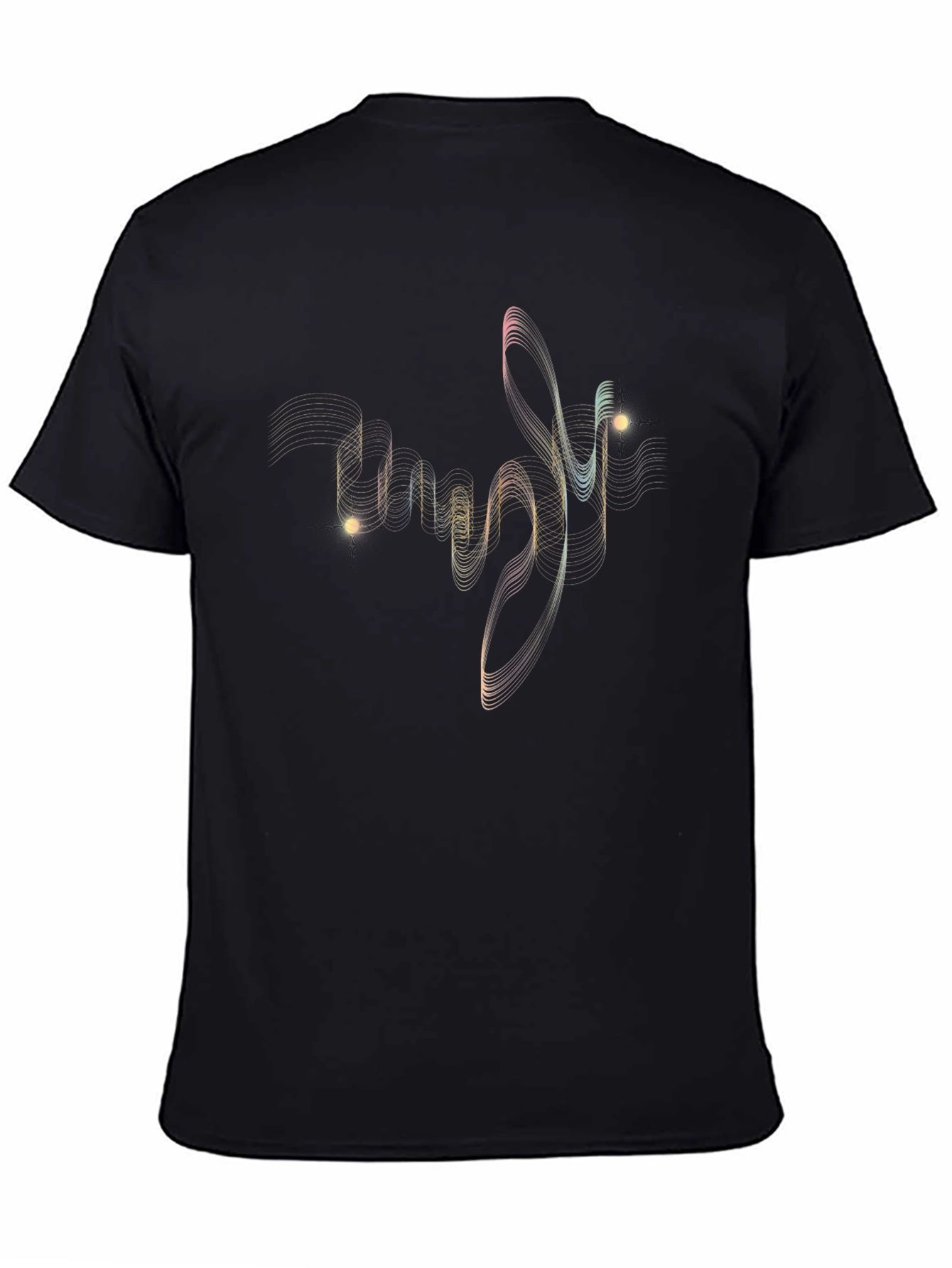 Abstract Swirl Graphic Black T-Shirt