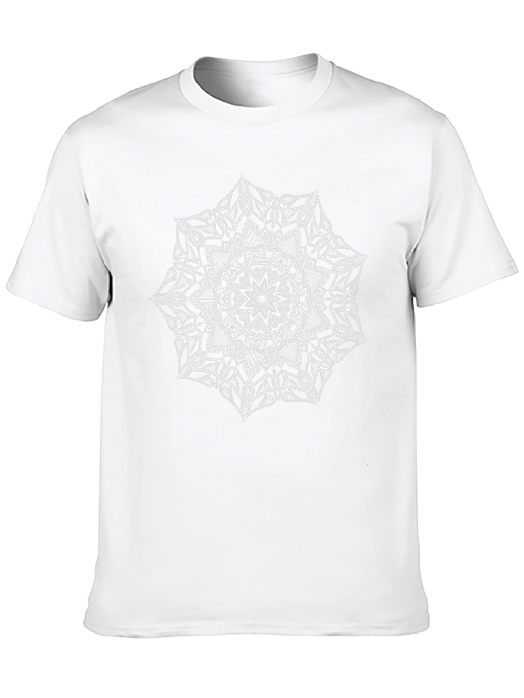 Black Tee with White Mandala Print