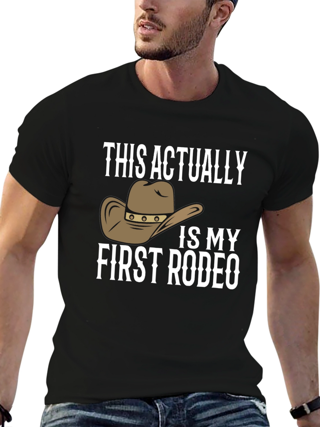 First Rodeo T-Shirt Novelty Cowboy Hat Graphic Tee