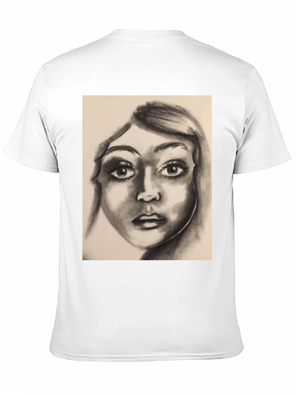 Charcoal Portrait Graphic Tee - Black