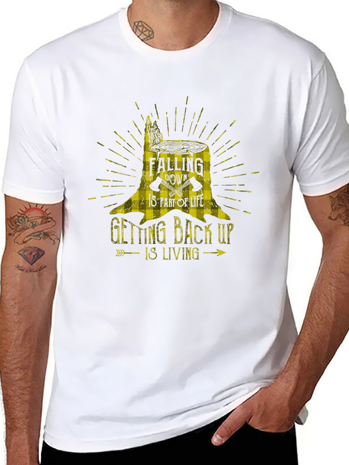Motivational Tree Stump Graphic T-Shirt