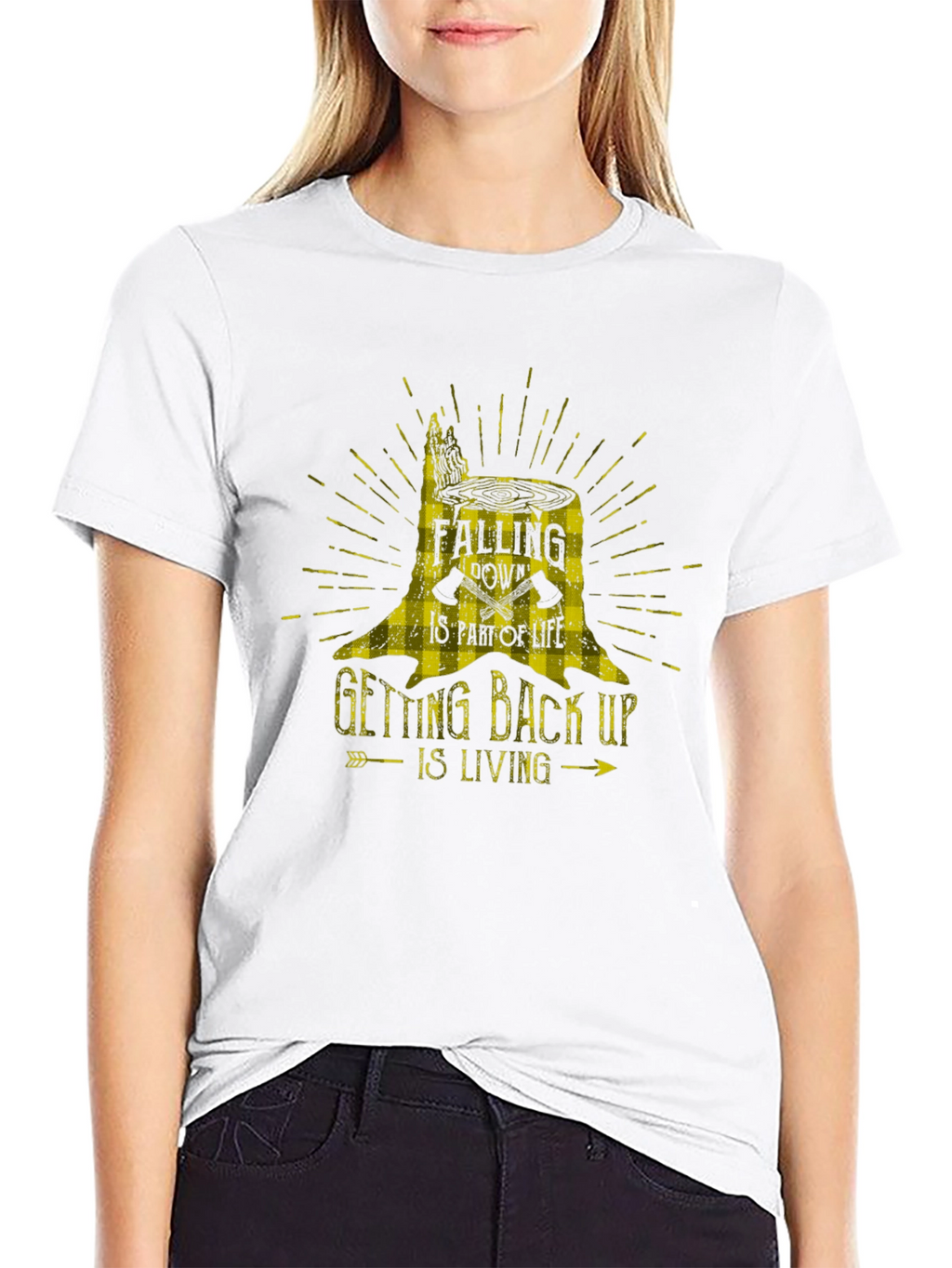 Motivational Tree Stump Graphic T-Shirt