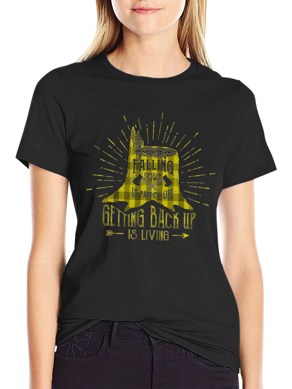 Motivational Tree Stump Graphic T-Shirt