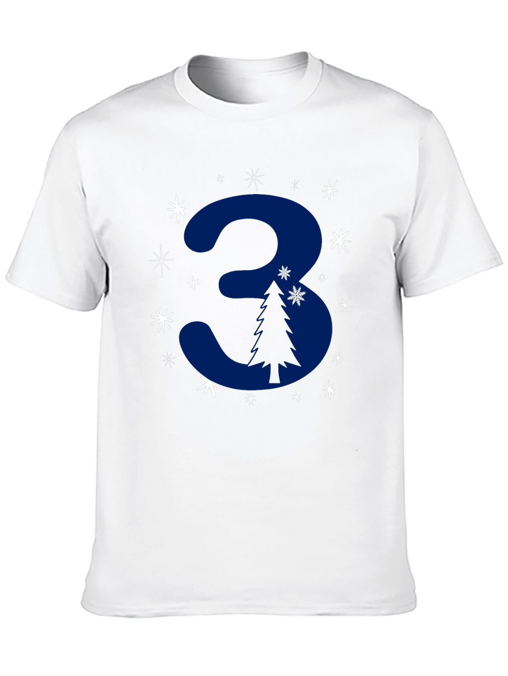 Festive Number 3 Christmas Tree T-Shirt
