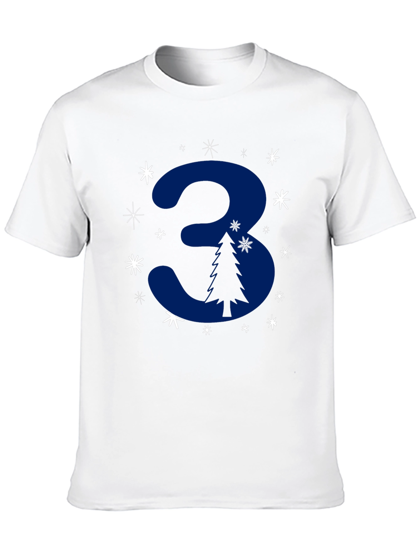 Festive Number 3 Christmas Tree T-Shirt