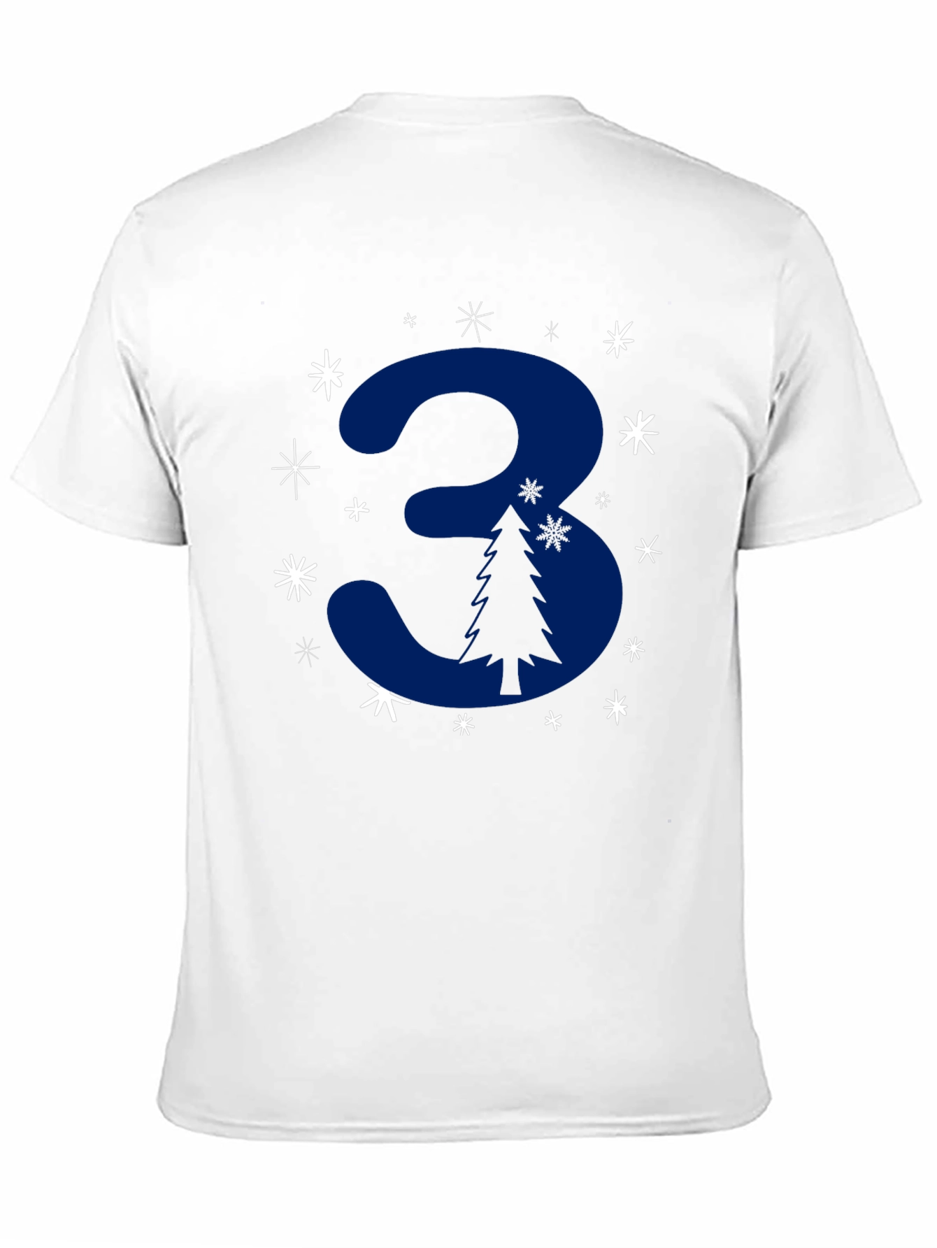 Festive Number 3 Christmas Tree T-Shirt