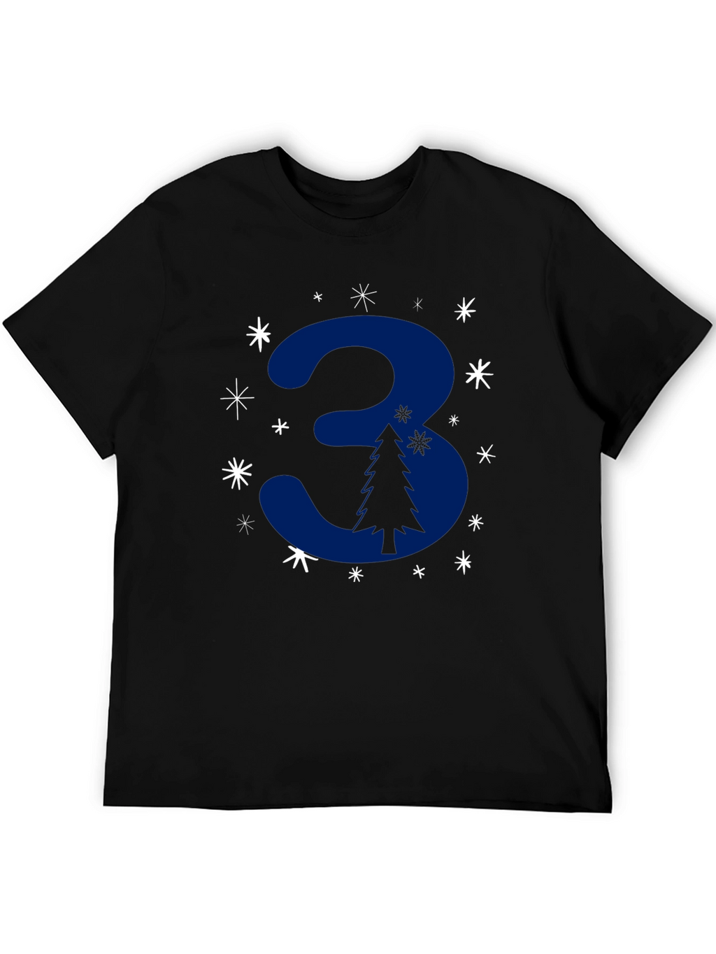 Festive Number 3 Christmas Tree T-Shirt
