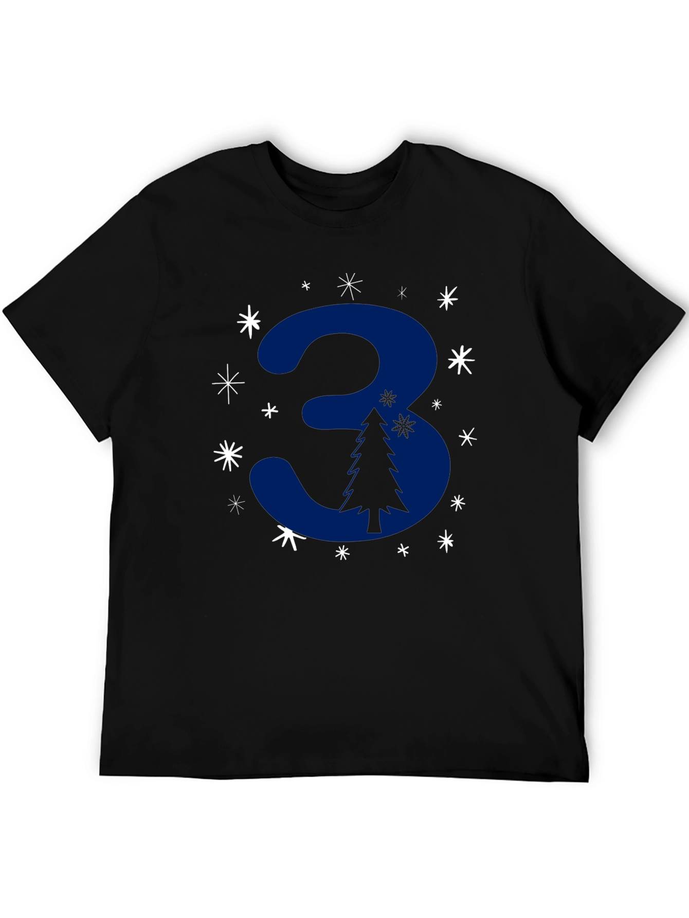 Festive Number 3 Christmas Tree T-Shirt