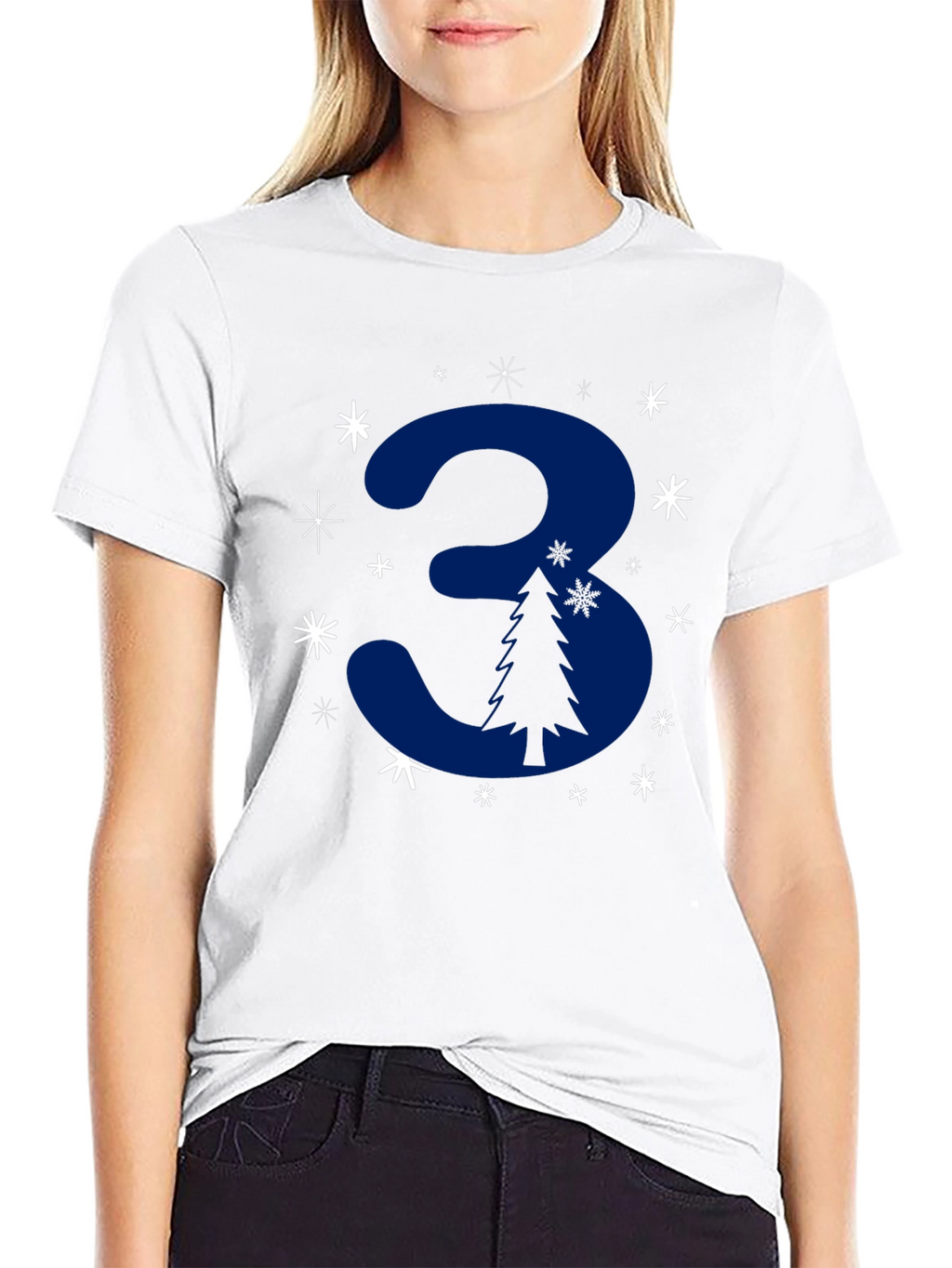 Festive Number 3 Christmas Tree T-Shirt