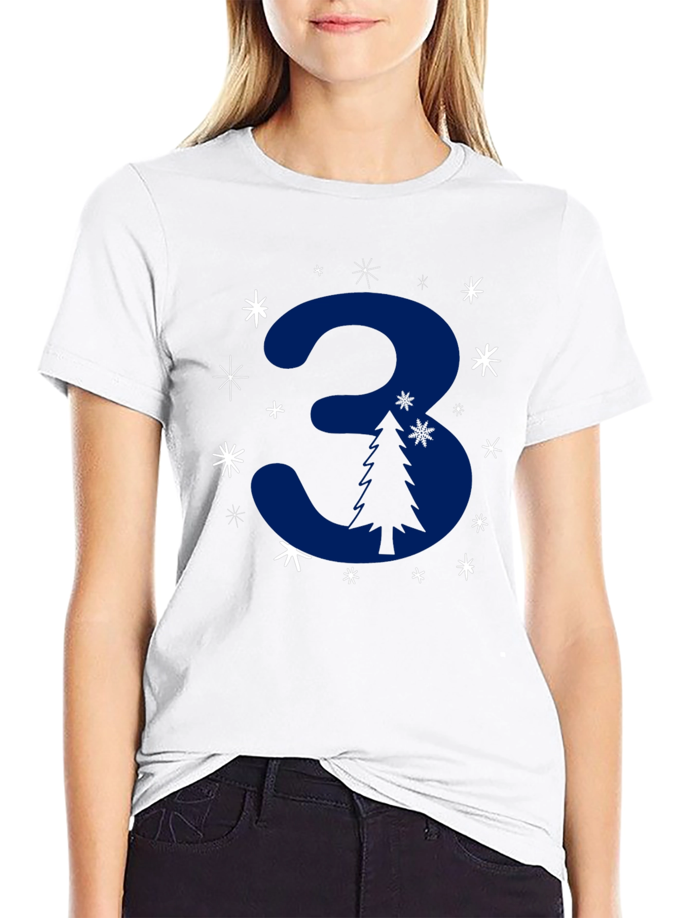 Festive Number 3 Christmas Tree T-Shirt