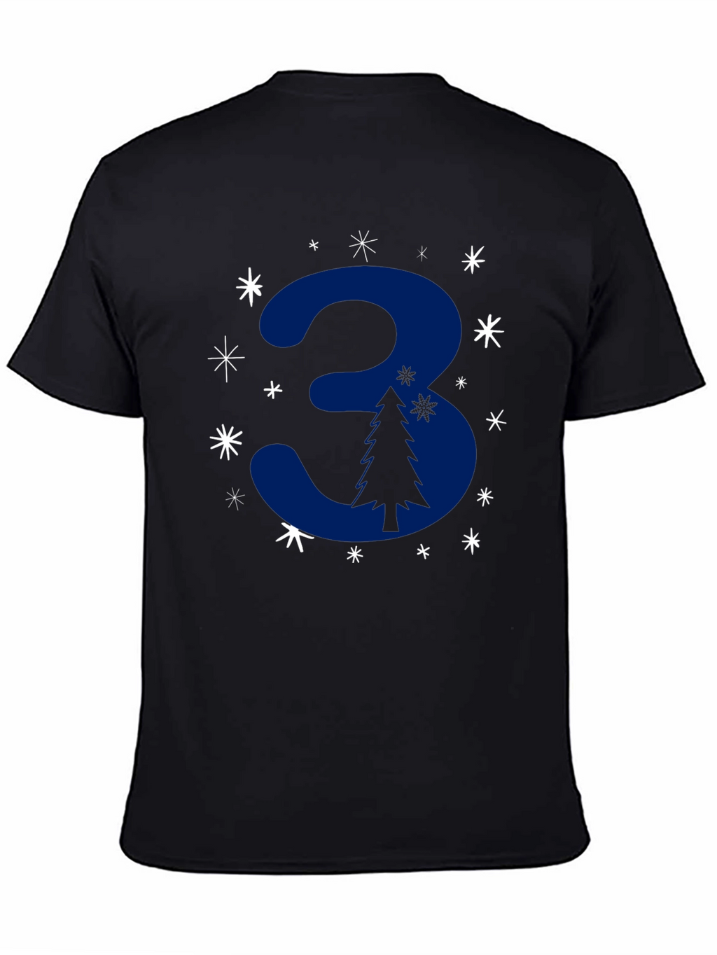 Festive Number 3 Christmas Tree T-Shirt