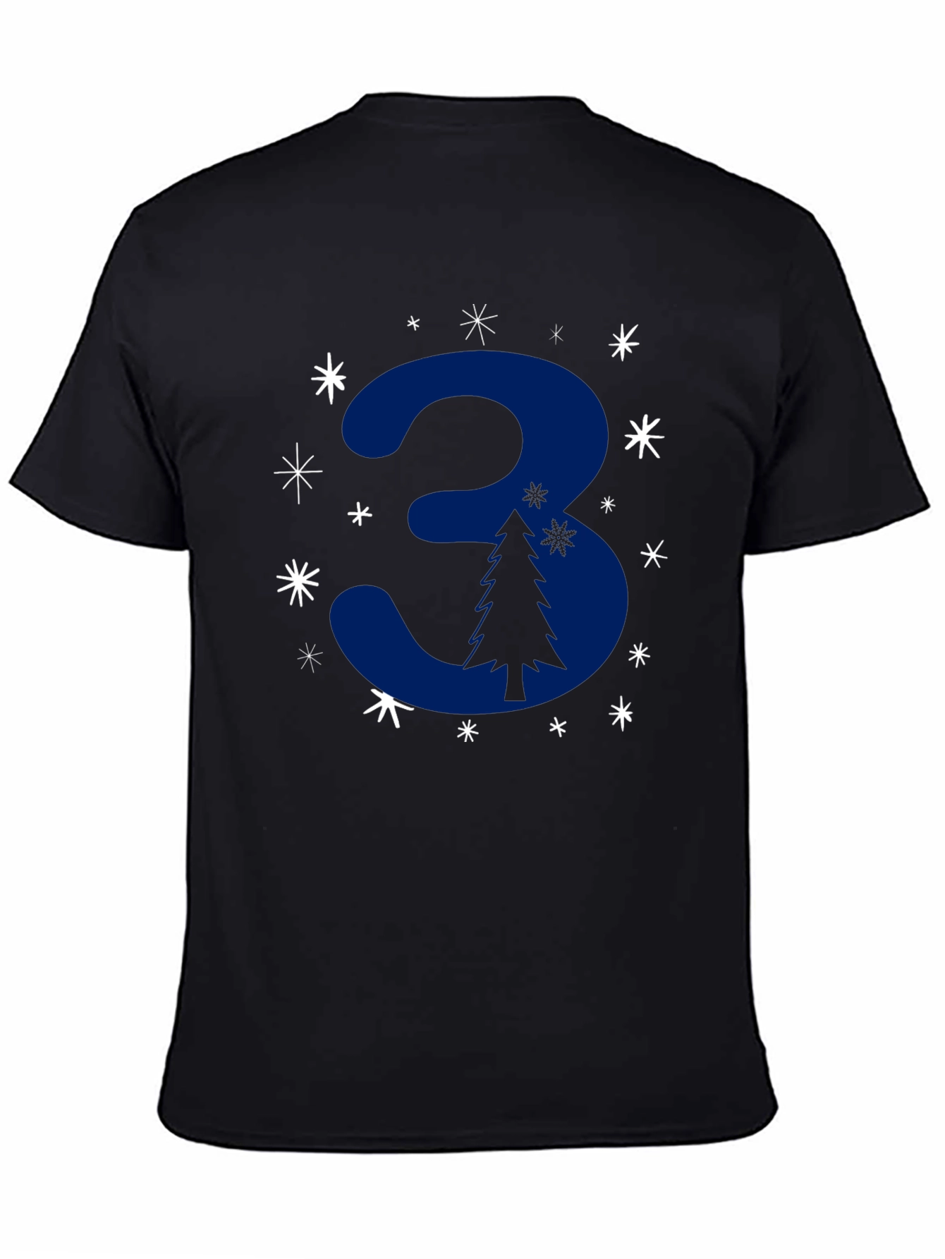 Festive Number 3 Christmas Tree T-Shirt