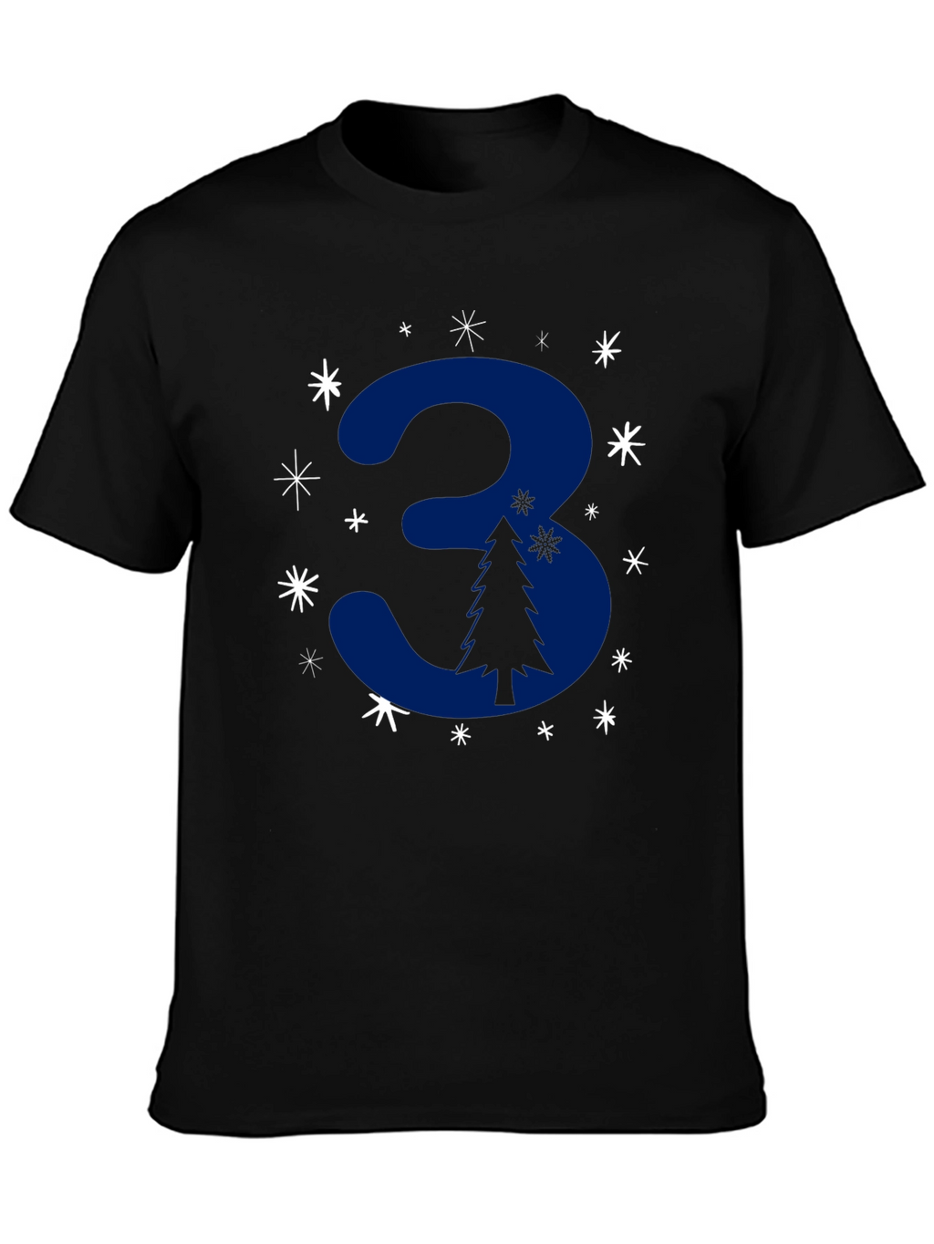 Festive Number 3 Christmas Tree T-Shirt