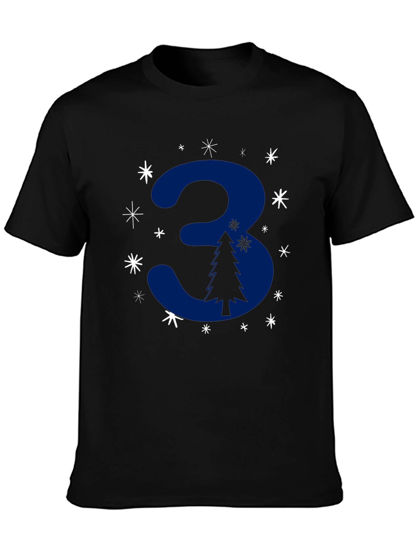 Festive Number 3 Christmas Tree T-Shirt