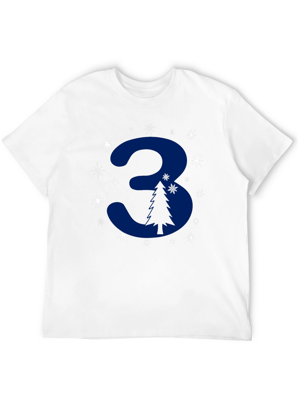 Festive Number 3 Christmas Tree T-Shirt