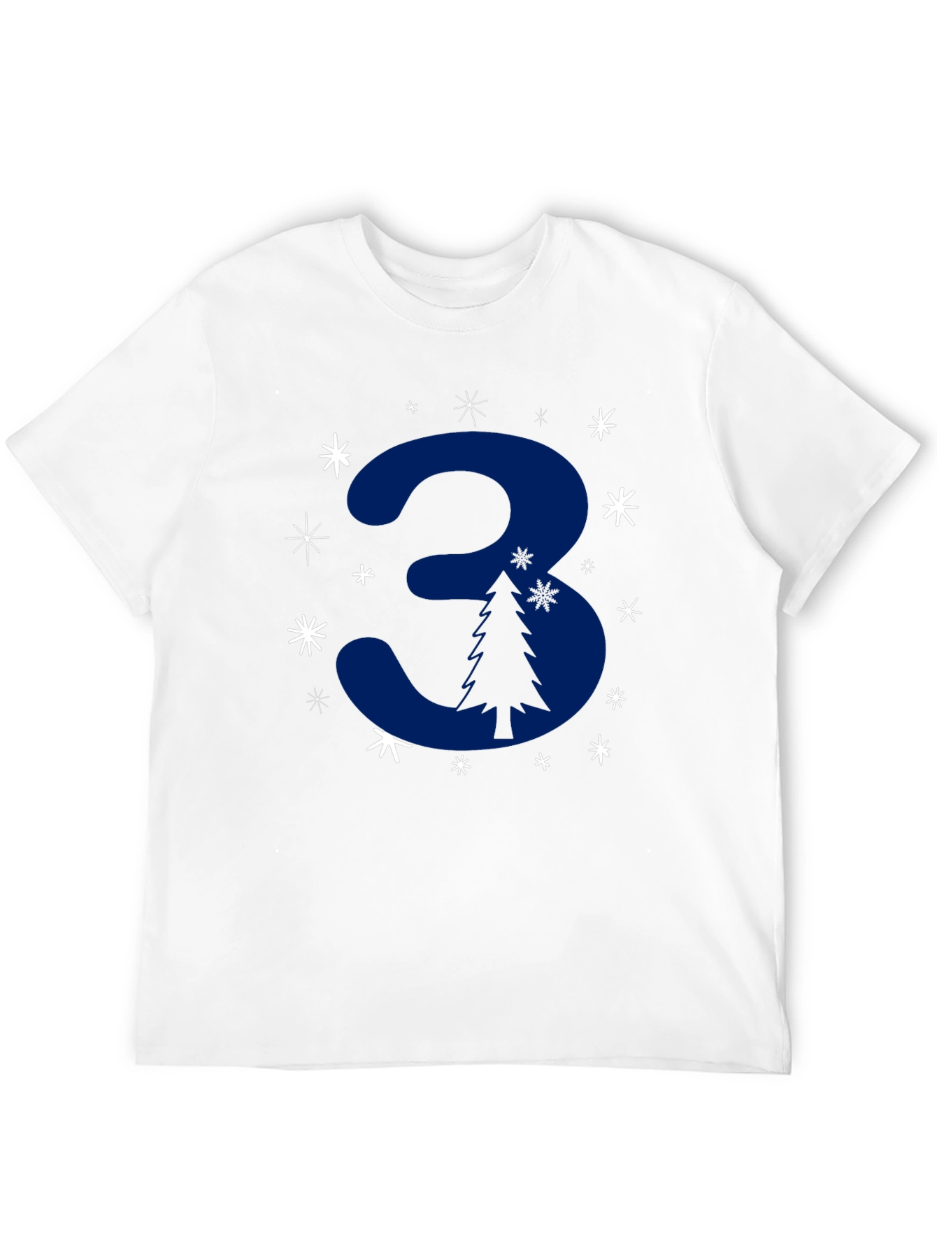 Festive Number 3 Christmas Tree T-Shirt