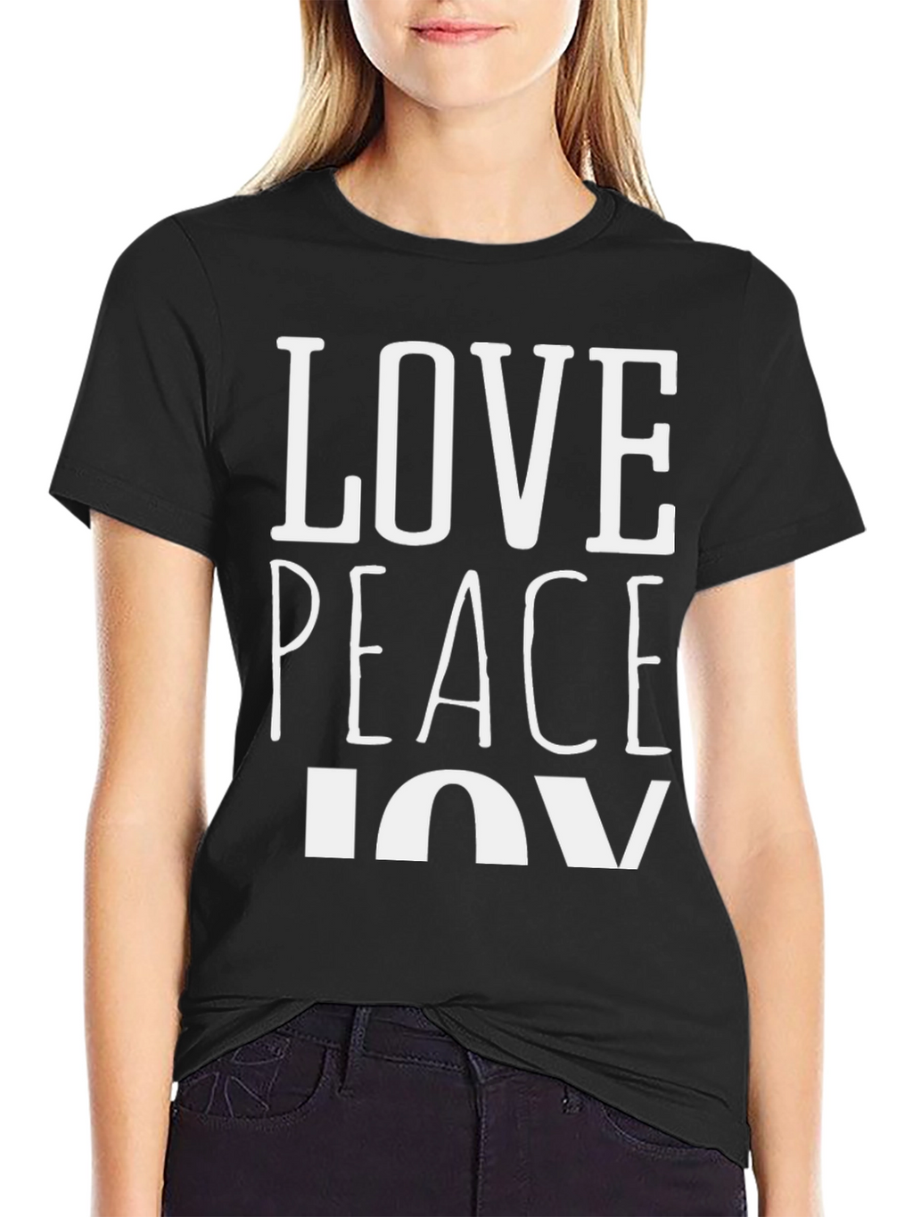 Love Peace Joy Graphic Tee - Black T-Shirt