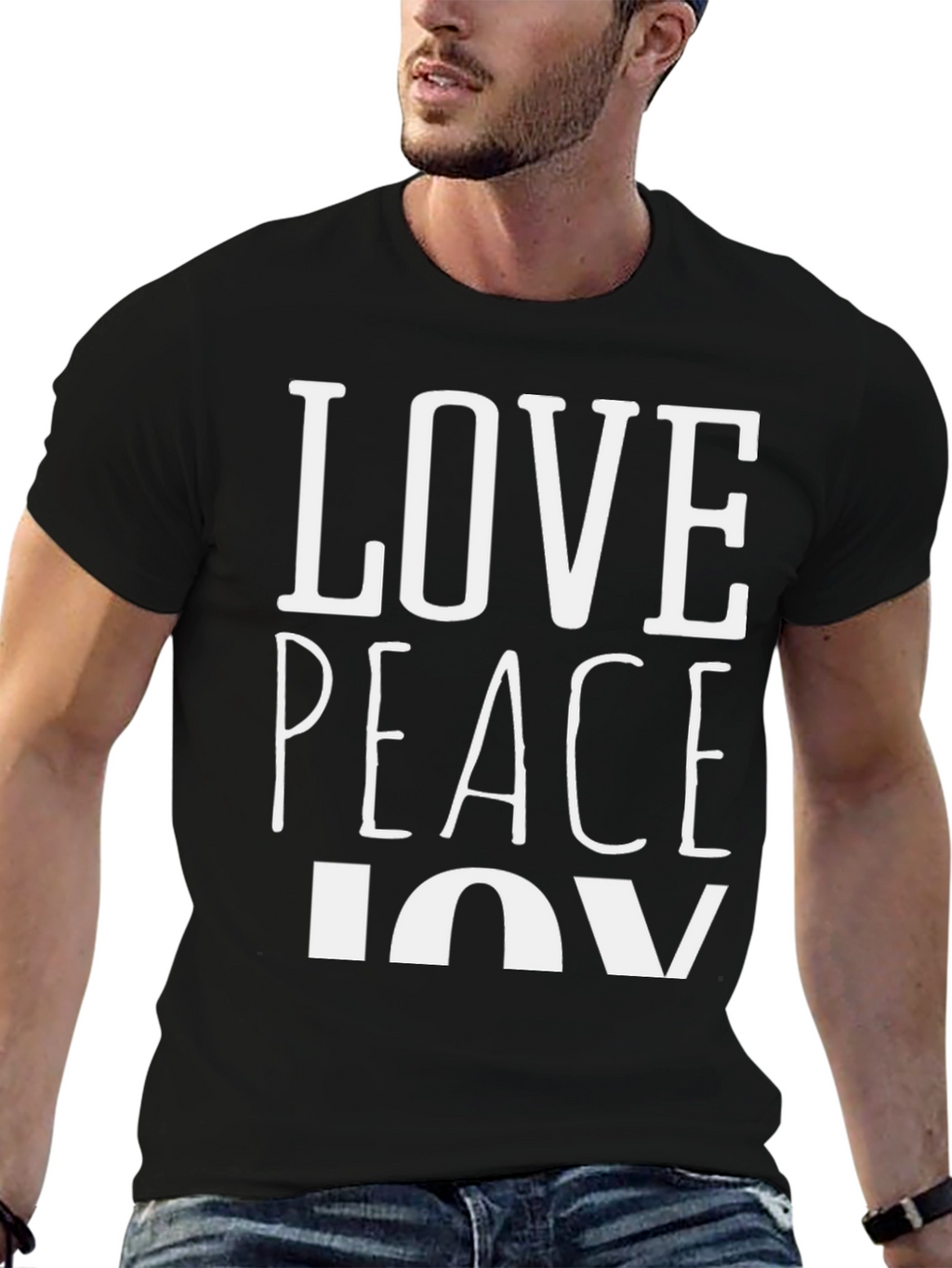 Love Peace Joy Graphic Tee - Black T-Shirt