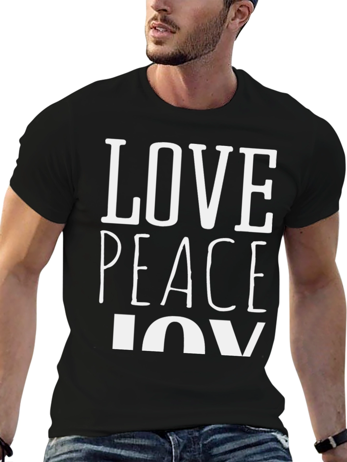 Love Peace Joy Graphic Tee - Black T-Shirt