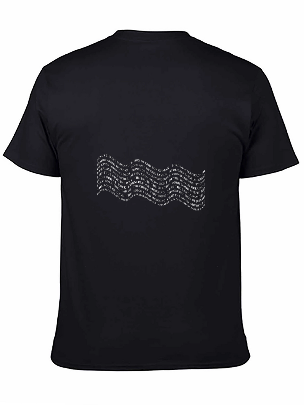 Wavy Text Graphic Black Tee - Stylish and Unique