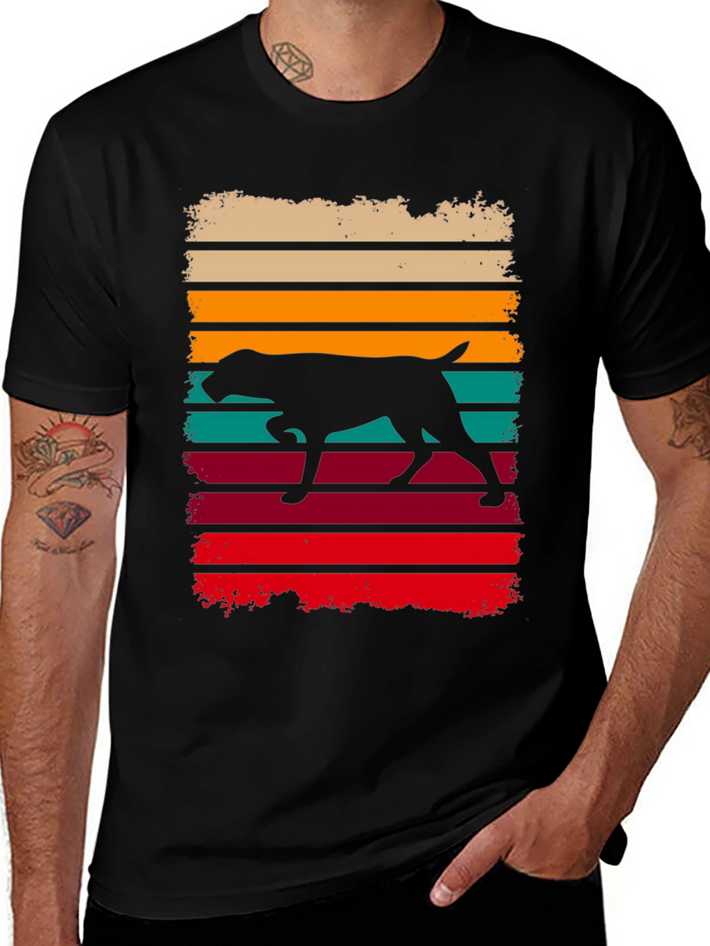 Retro Dog Silhouette Graphic Tee