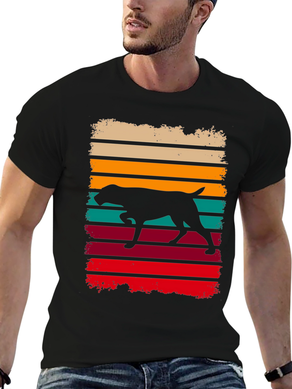 Retro Dog Silhouette Graphic Tee