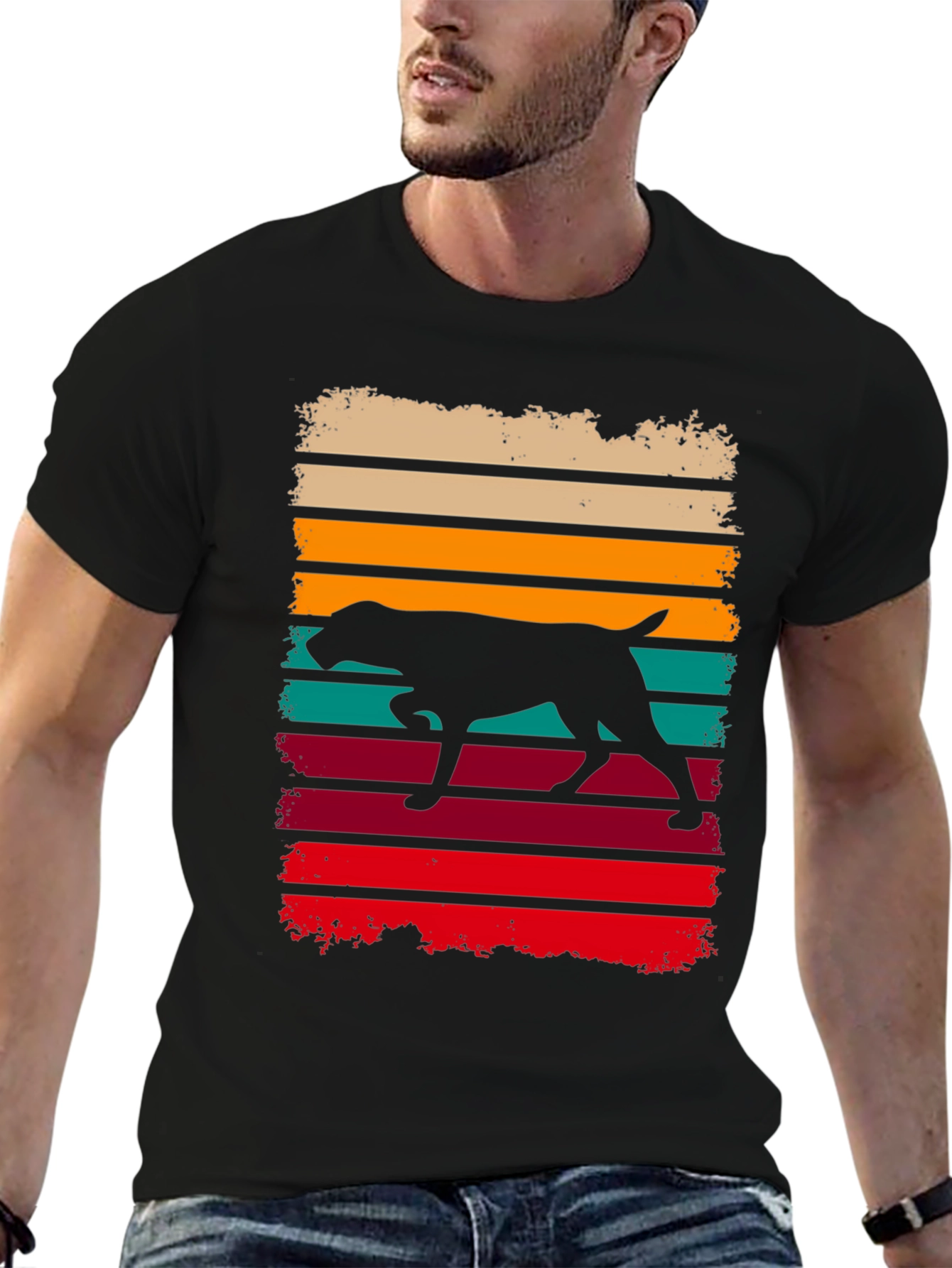 Retro Dog Silhouette Graphic Tee