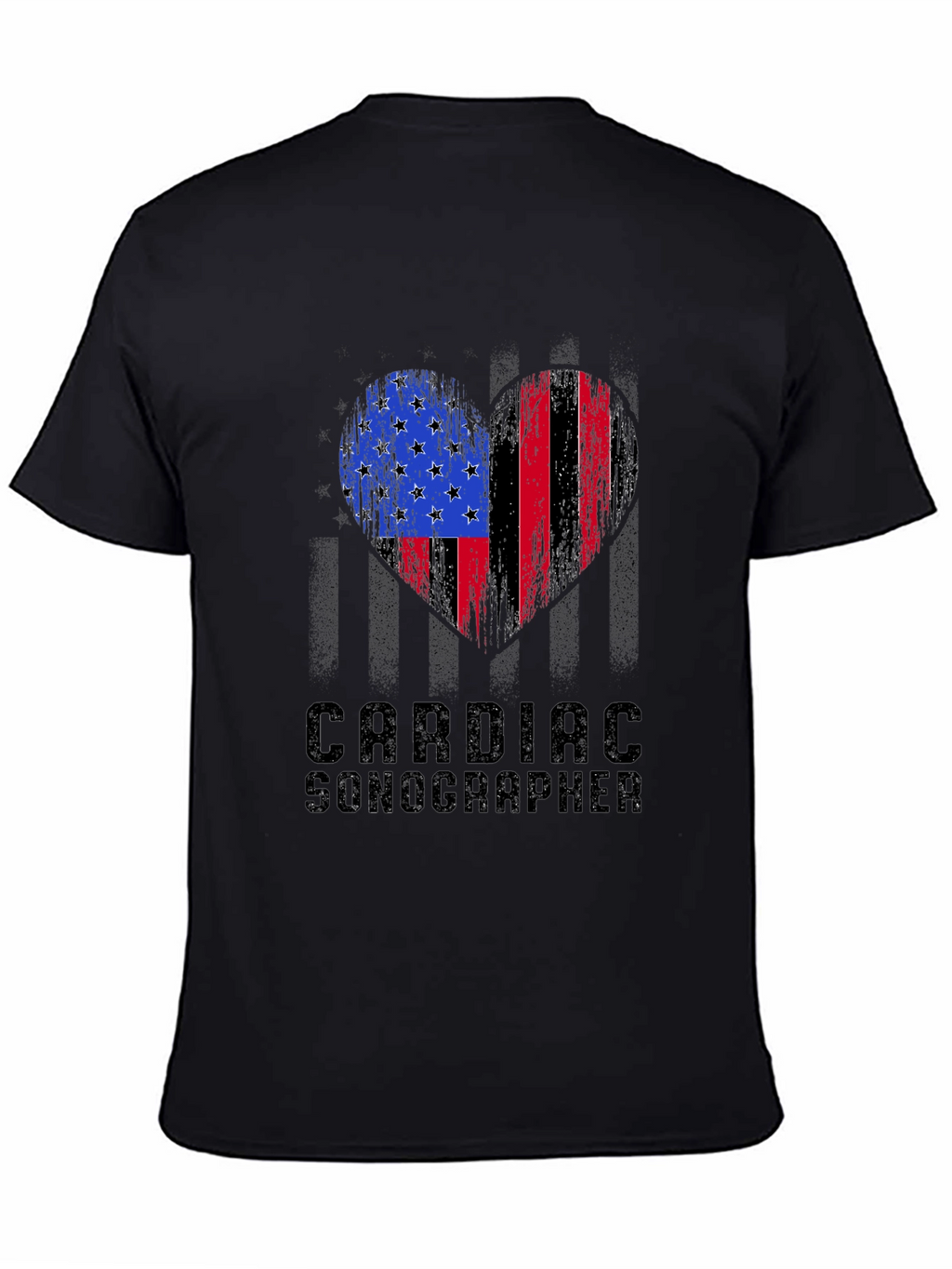 Cardiac Sonographer American Flag Heart T-Shirt