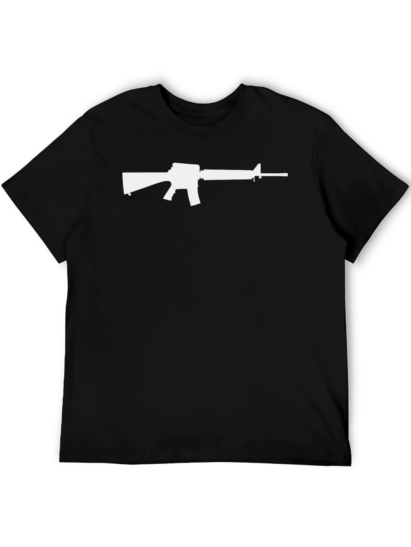 AR-15 Silhouette Graphic Tee - Black Cotton Blend