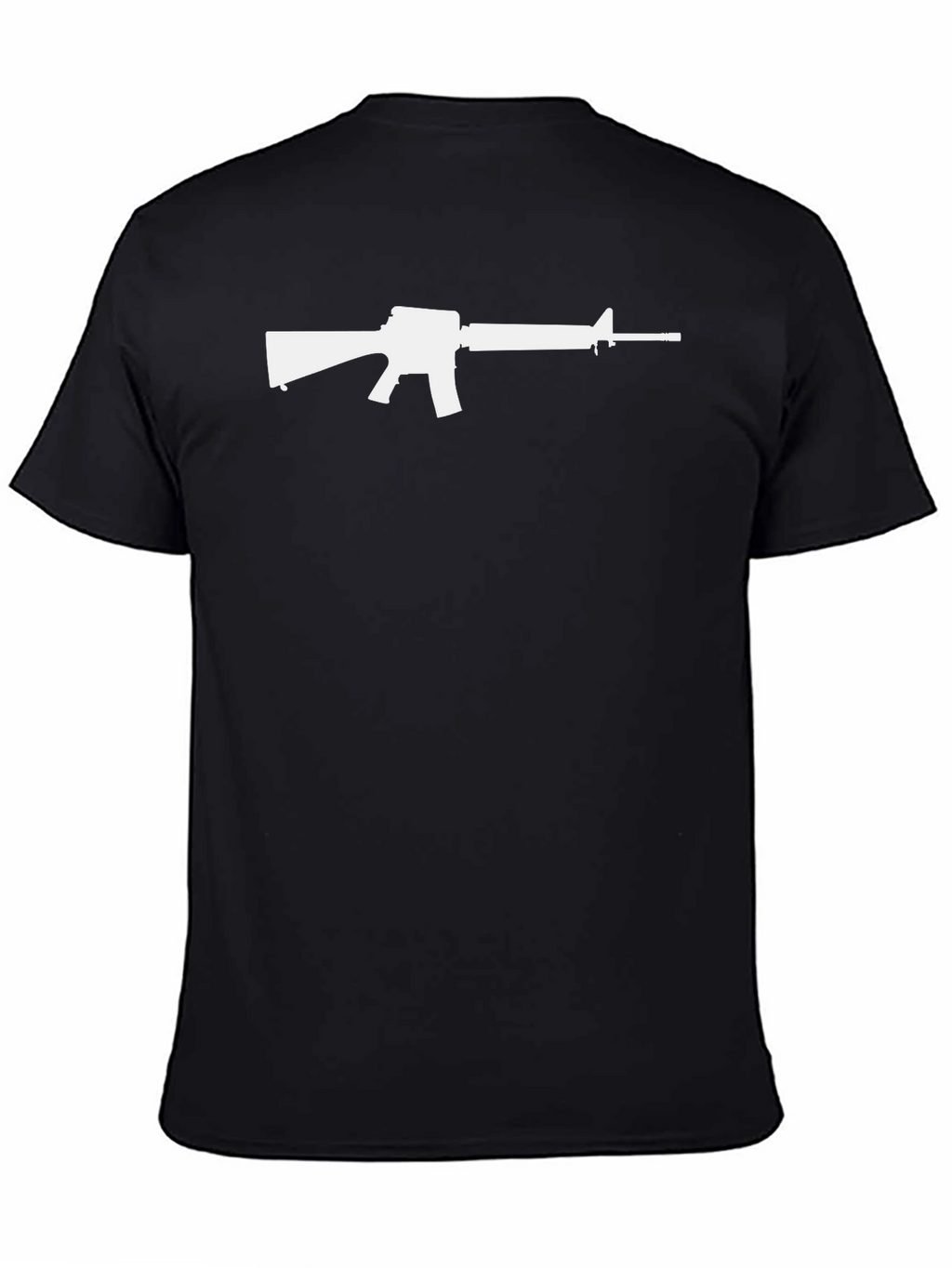 AR-15 Silhouette Graphic Tee - Black Cotton Blend