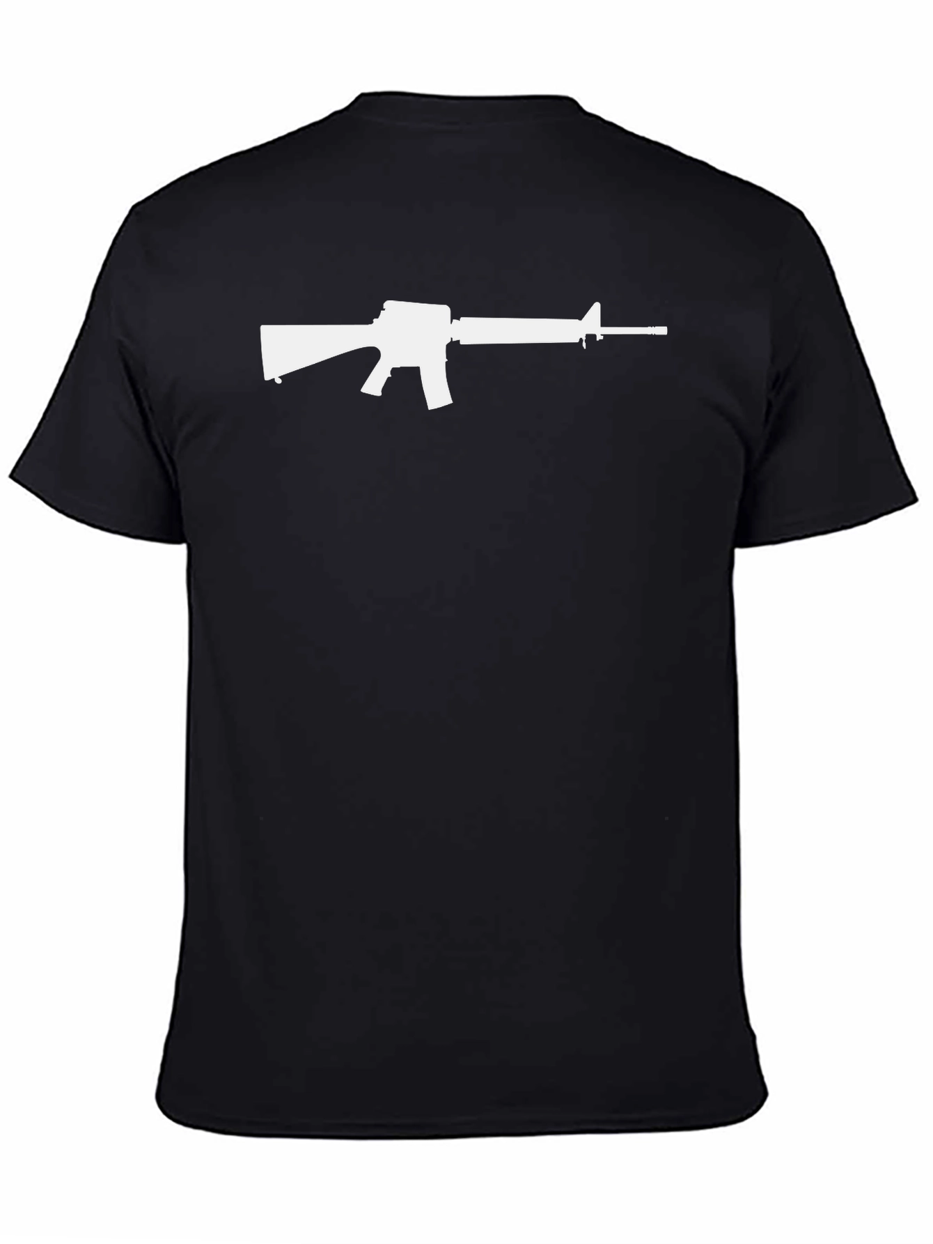 AR-15 Silhouette Graphic Tee - Black Cotton Blend