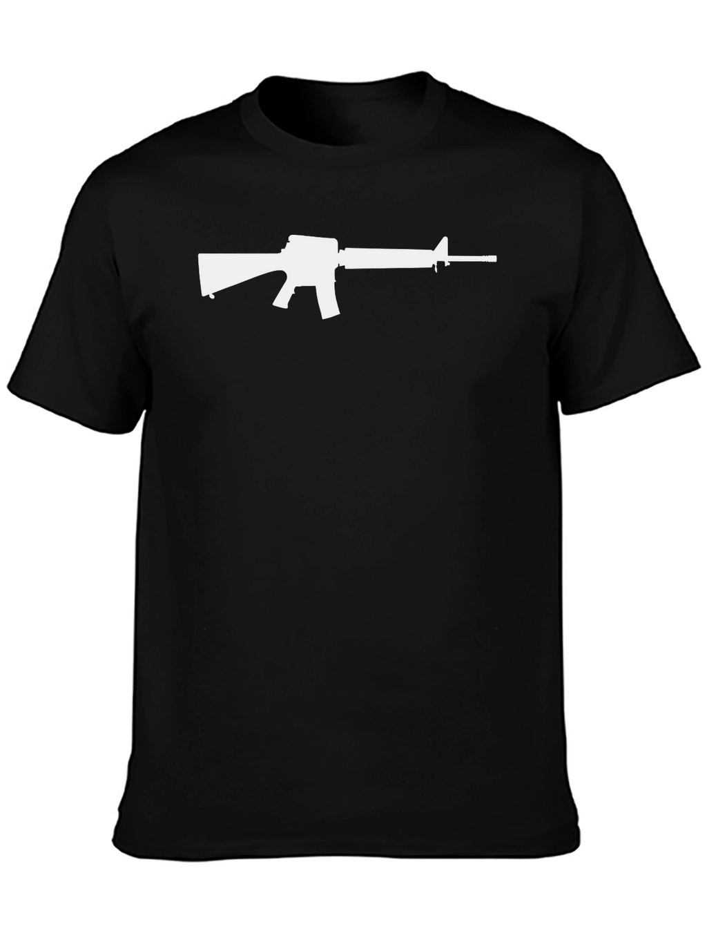 AR-15 Silhouette Graphic Tee - Black Cotton Blend