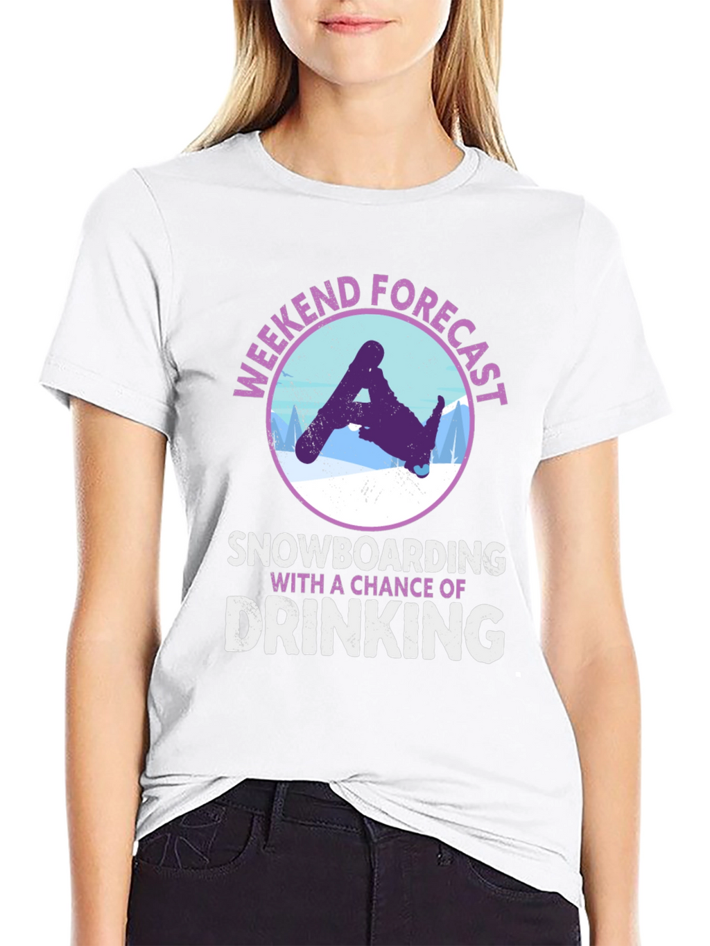 Weekend Forecast Snowboarding Drinking T-Shirt