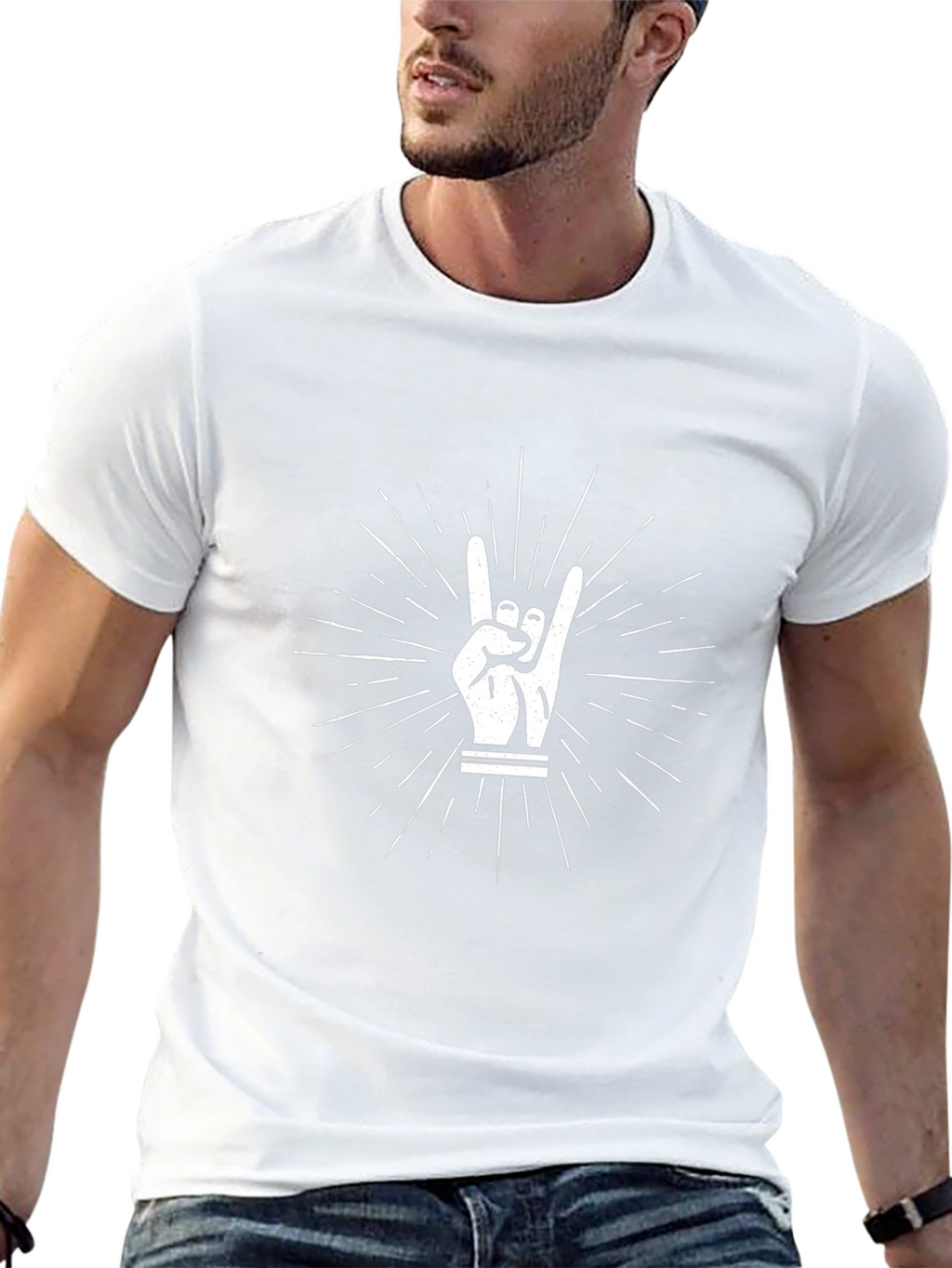 Rock On Graphic Tee - Black Casual T-Shirt