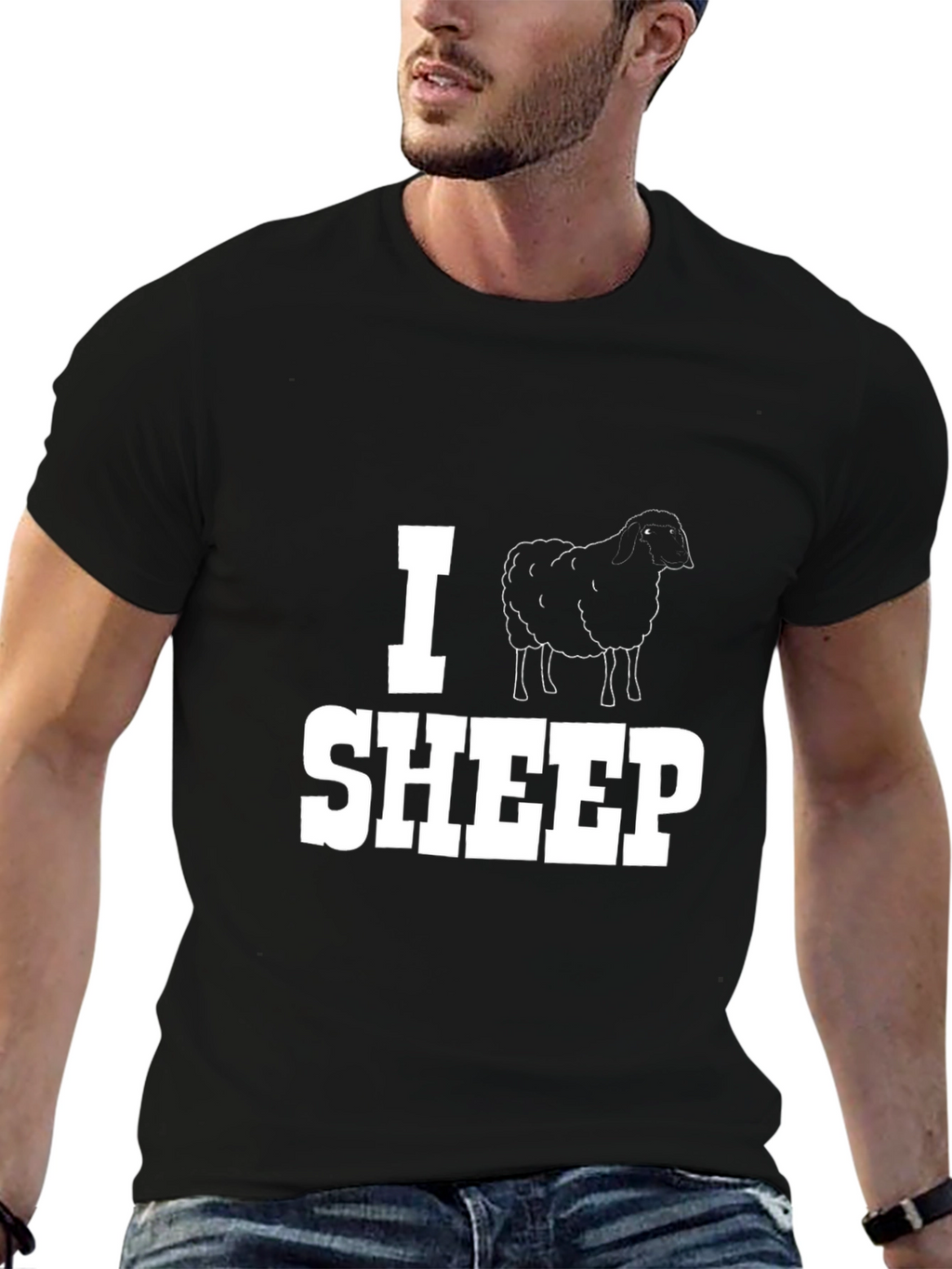 I Sheep Graphic T-Shirt - Black Cotton Tee