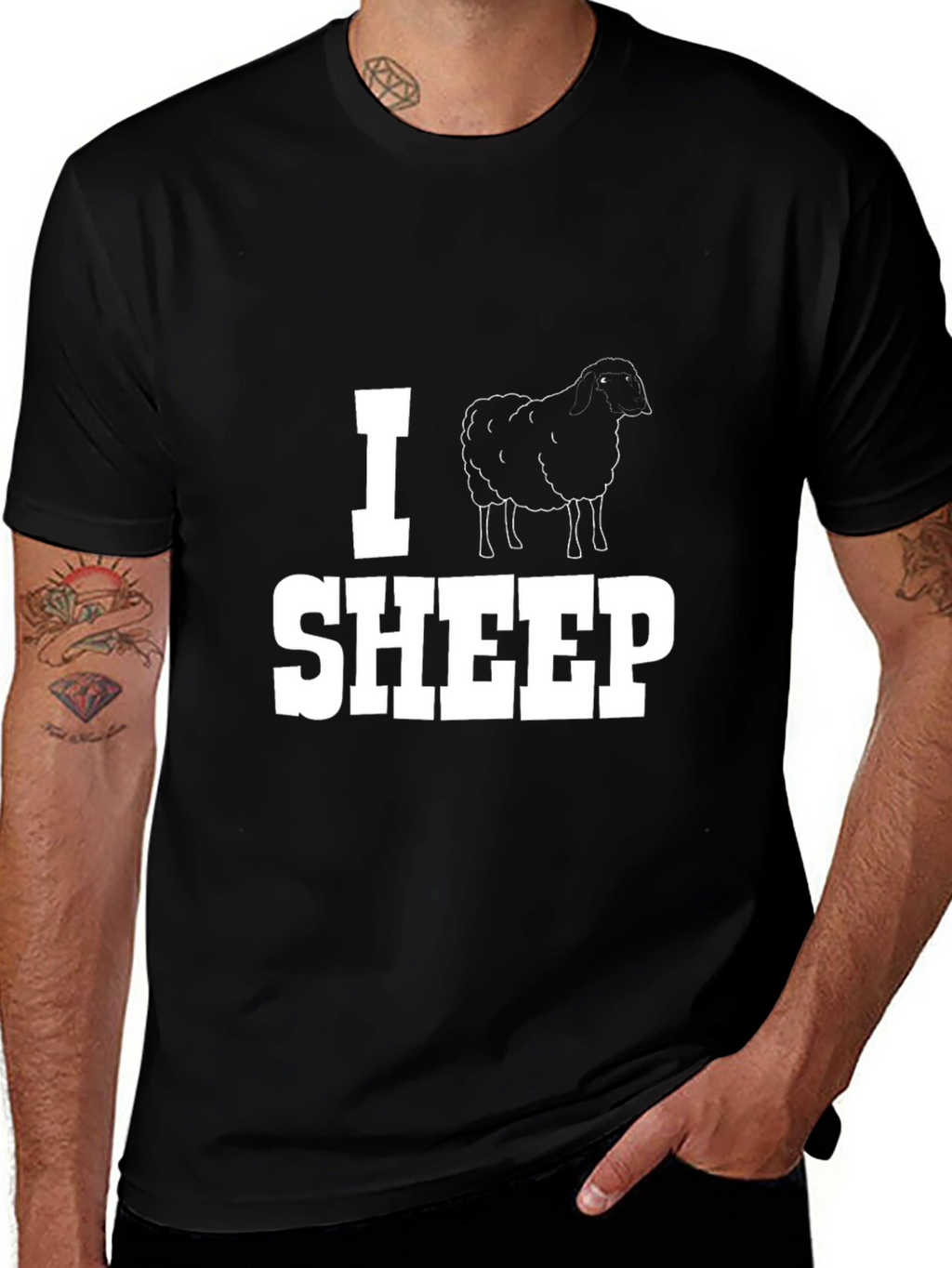 I Sheep Graphic T-Shirt - Black Cotton Tee